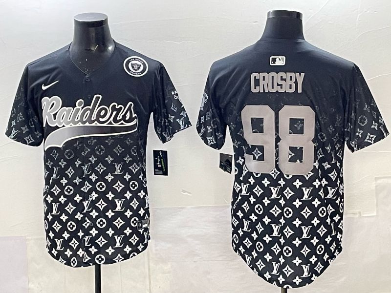 Men 2025 Nike Oakland Raiders #98 Crosby black Limited NFL Jersey 07